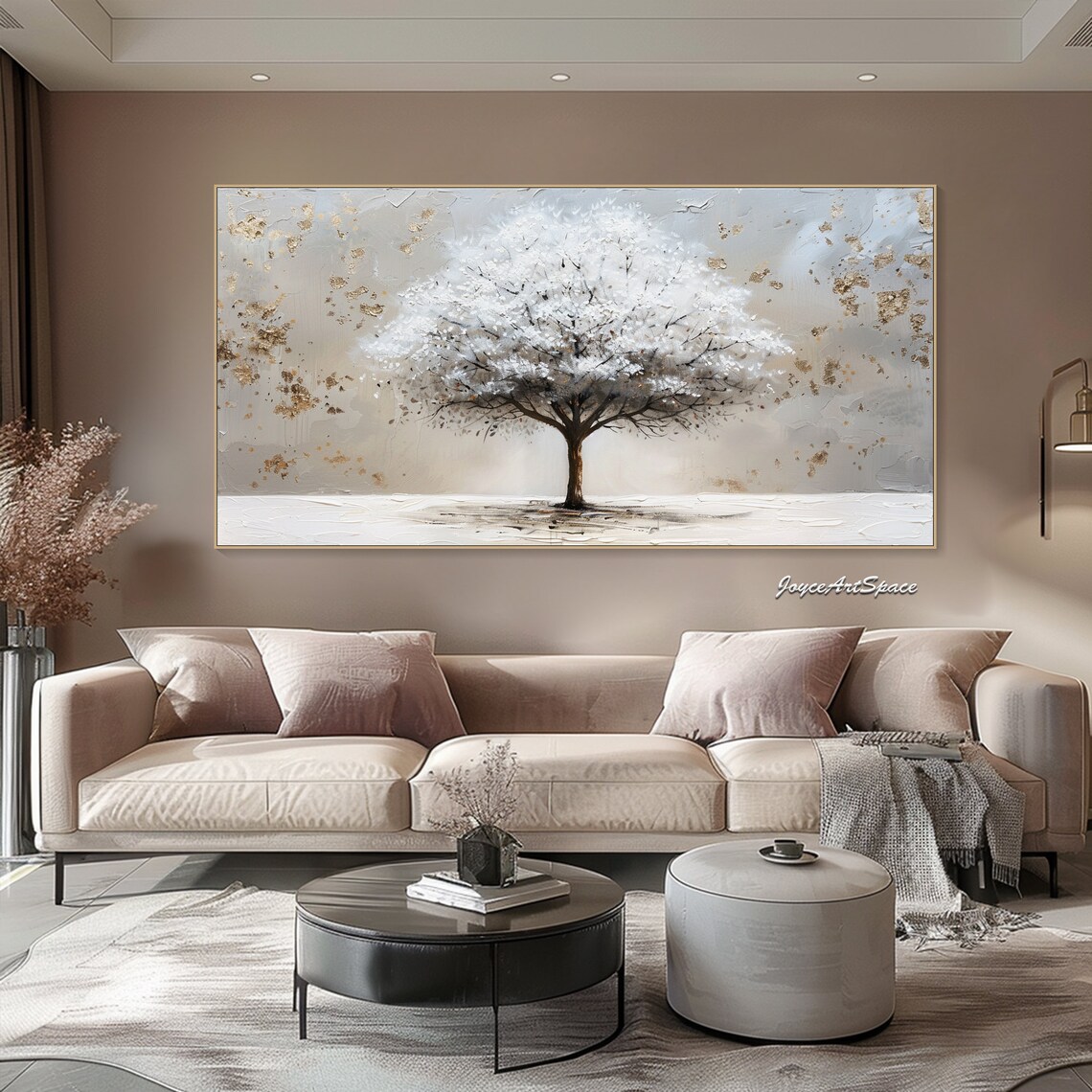 Abstract Tree Oil Painting, Landscape Wall Print - Image 2