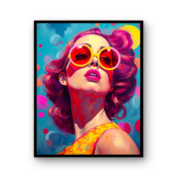 Pop Art Wall Prints Women Hair Stylist Retro Decor Room