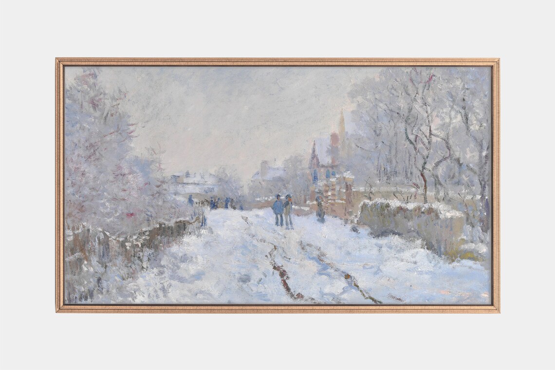 Monet-Inspired Winter Landscape, Art Print
