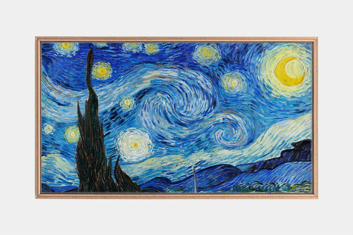 Van Gogh The Starry Night Swirling Night Sky Famous Oil Painting Wall Art
