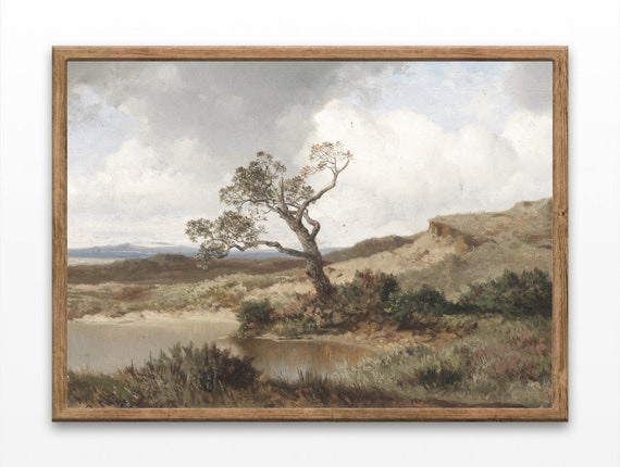 Landscape Paintings Of Germany Vintage Tree Prints Countryside Paintings Farmhouse Wall Art Antique Home Decor Prints