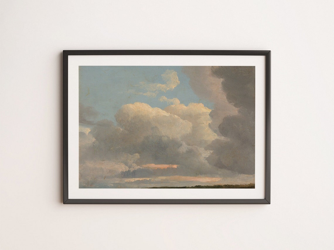 Cloud Study Cloud Paintings Vintage Home Decor Landscape Art Prints Lakehouse Wall Art Art - Image 4