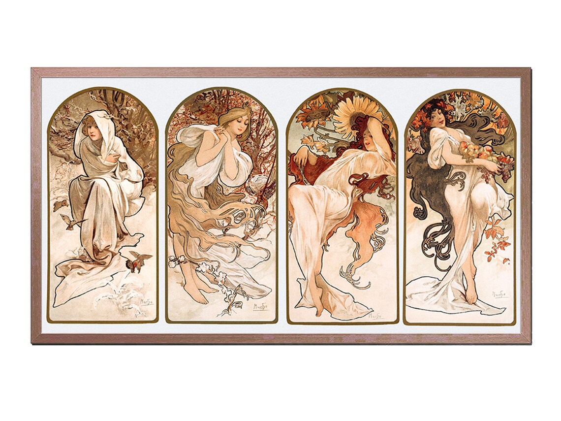 The Seasons 1897 Vintage Art Nouveau Art Print