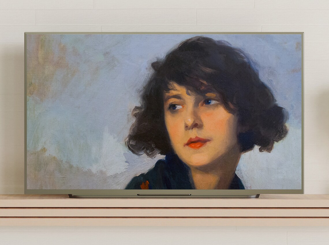 Vintage Woman Portrait Art Print, TV Art - Image 3