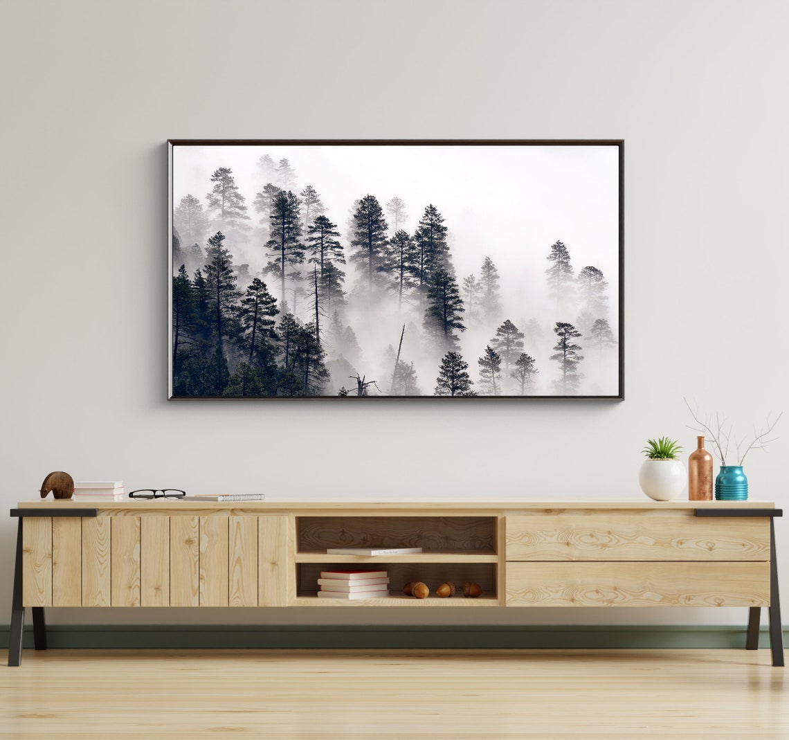 Frame Tv Art Misty Forest Photo For Frame Tv Tv Art Instant