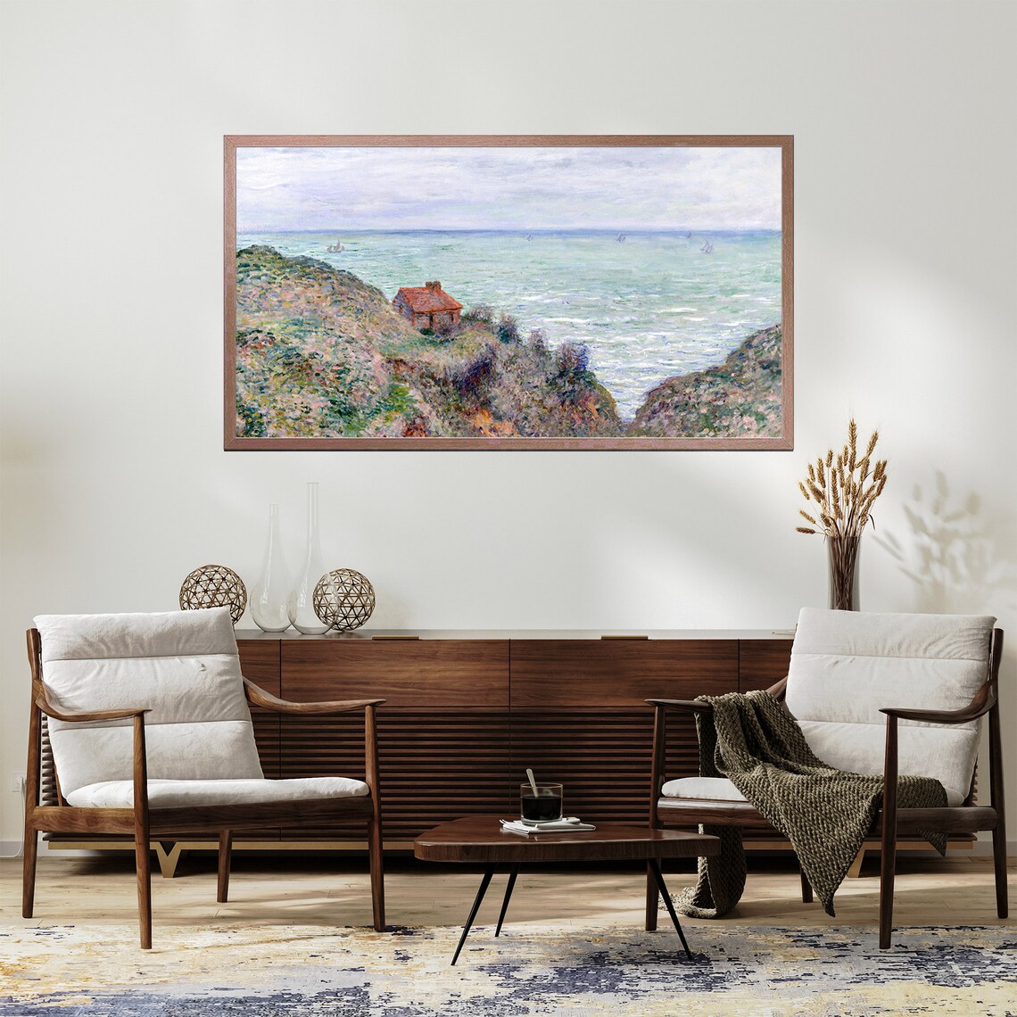 Monet Cabin Of The Customs Watch 1882 Coastal Cliff Normandy Seascape Poster - Image 2