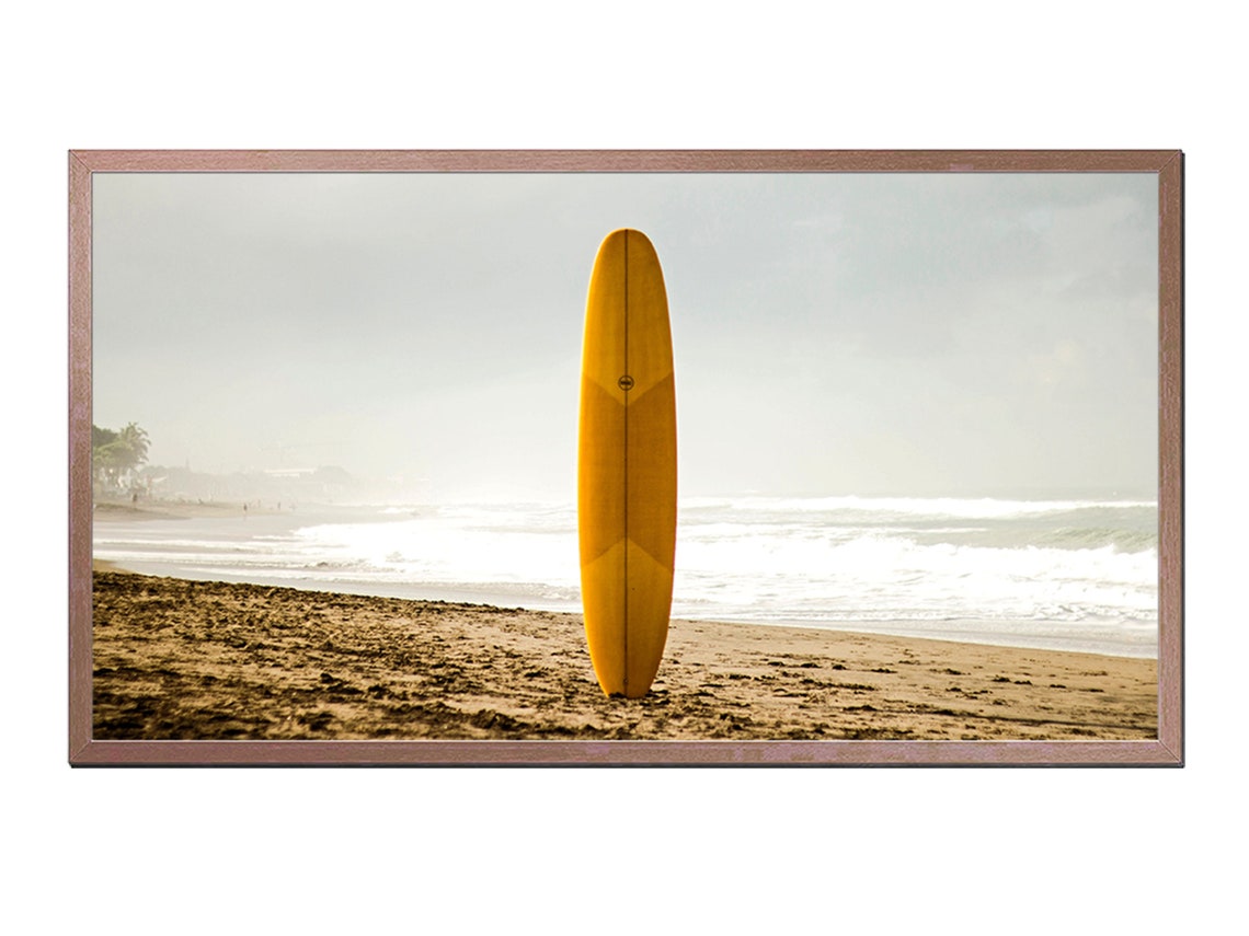 Frame Tv Art Beach Landscape Surfboard Frame Tv Art Tv Art For Frame Instant