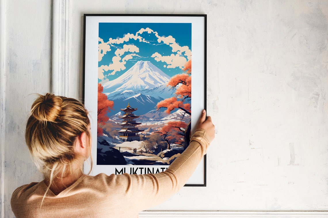 Muktinath Snow Mountain Temple Nepal Himalaya Travel Art Poster - Image 2