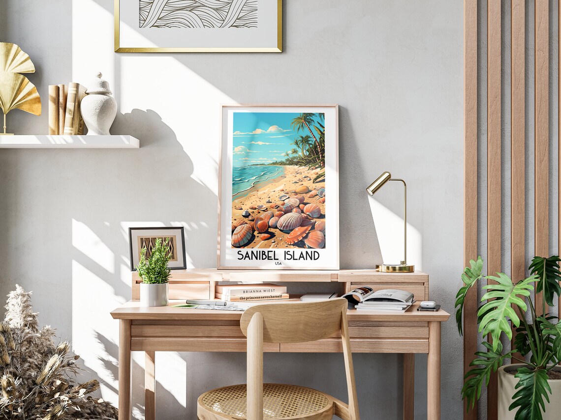 Sanibel Island Travel Poster, Florida Home Decor - Image 3