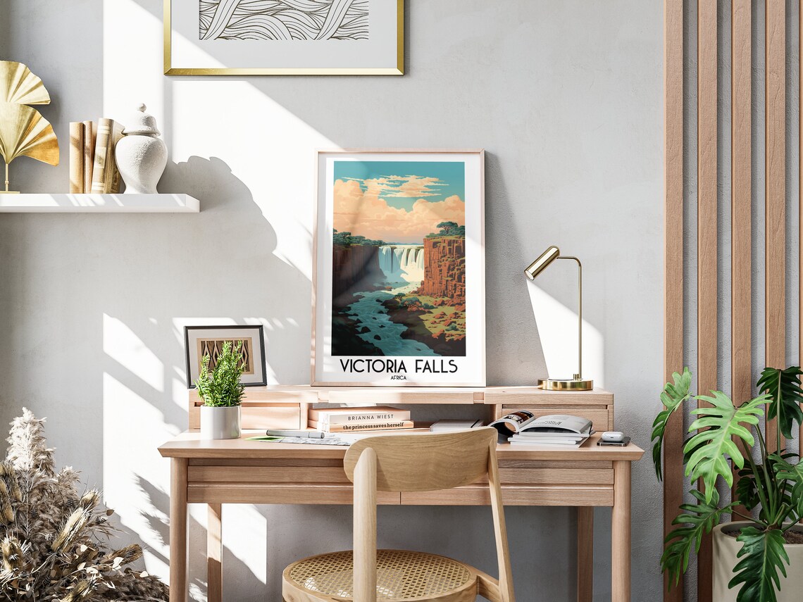 Victoria Falls Travel Poster, Africa Landscape Art - Image 3