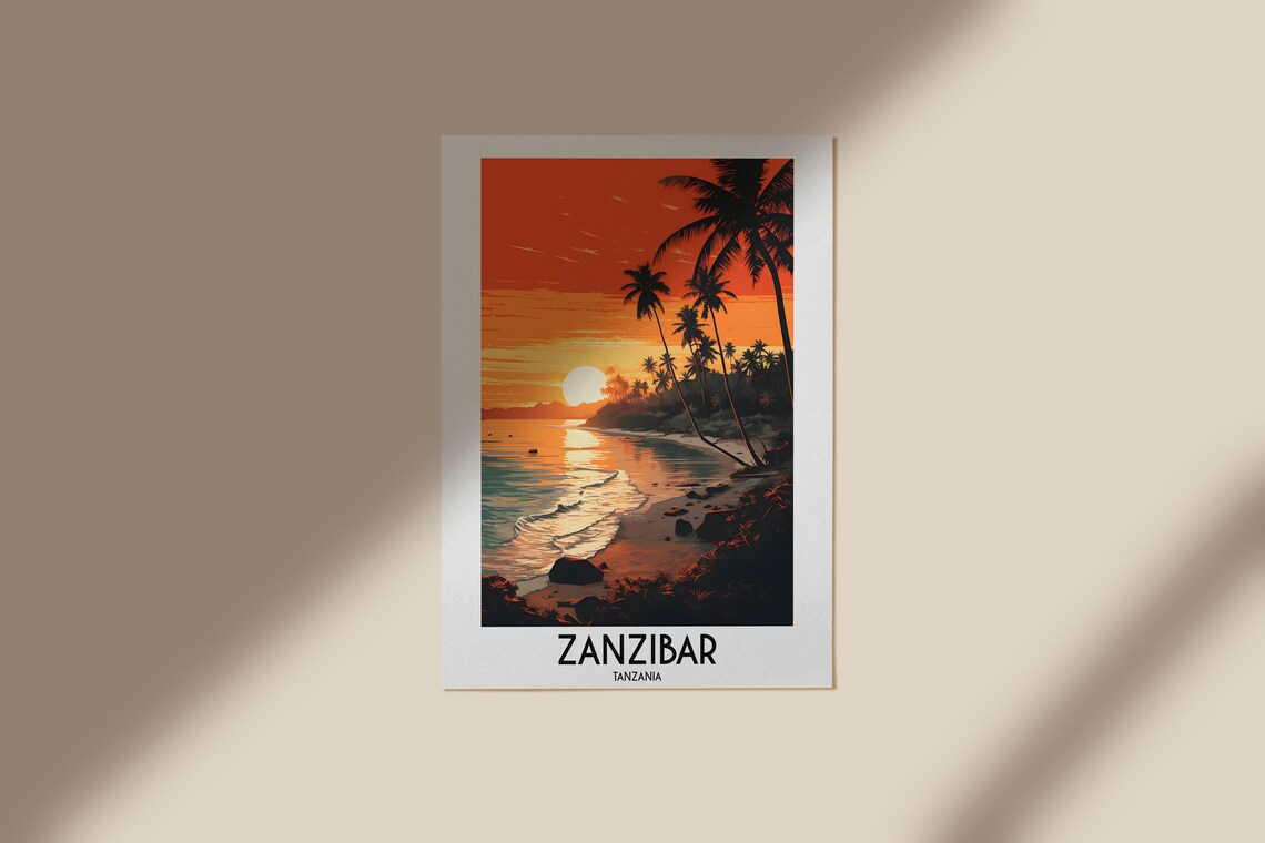 Zanzibar Travel Poster, Tanzania African Wall Art - Image 2