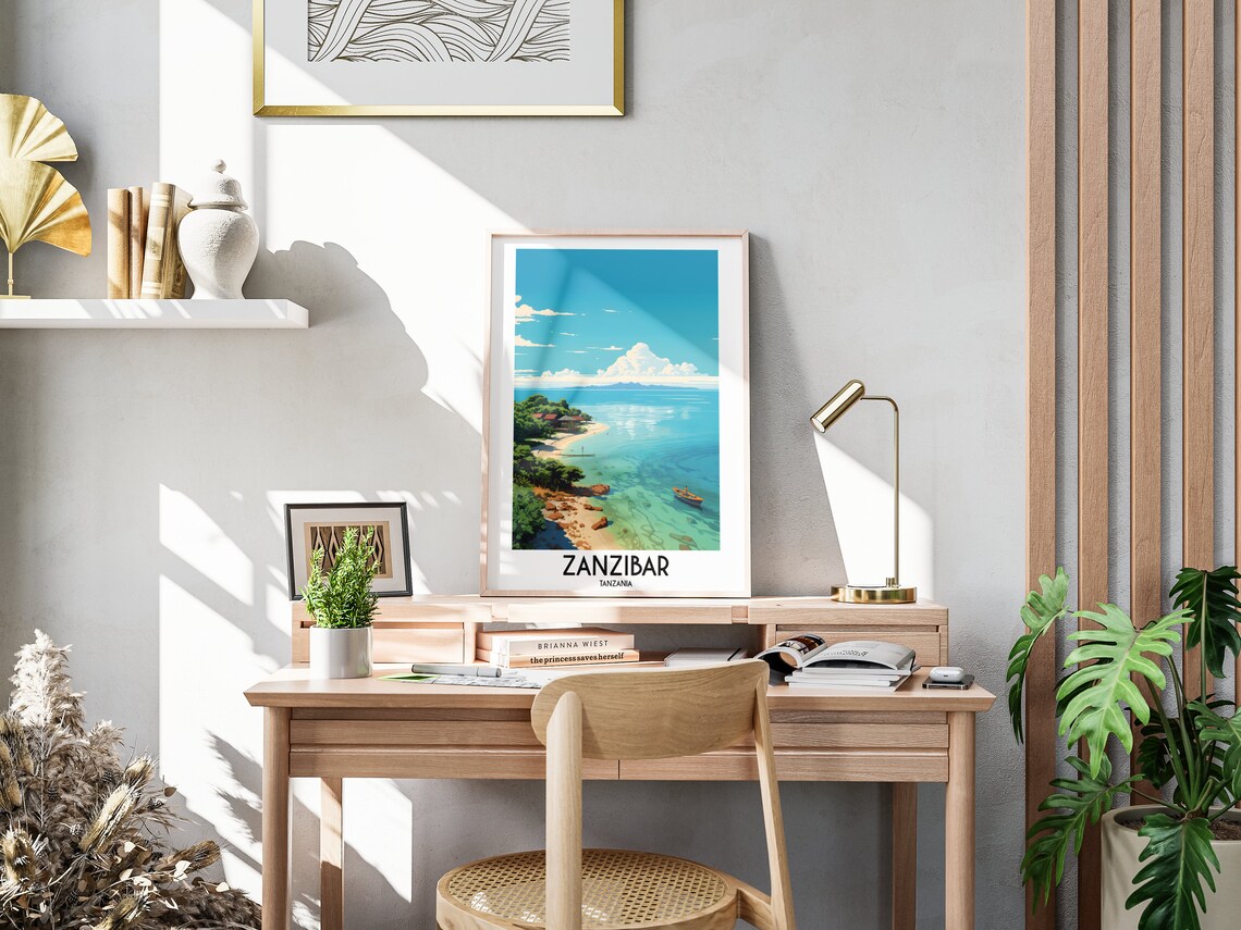 Zanzibar Travel Poster, Tanzania Home Decor - Image 3