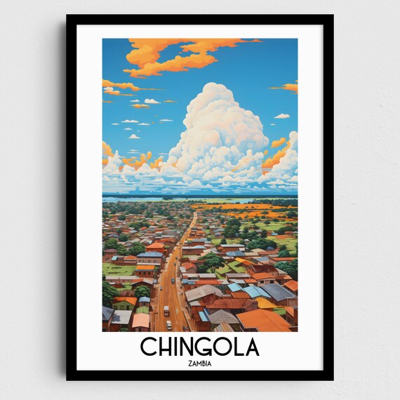 Chingola Travel Wall Art Zambia Painting Gifts Africa Home Decor Prints Posters Handmade Art Zambian