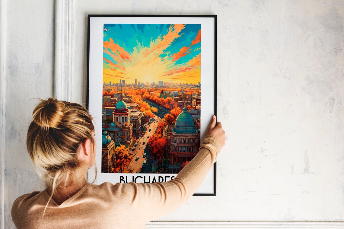 Bucharest Travel Poster, Romania Home Decor Art - Image 2