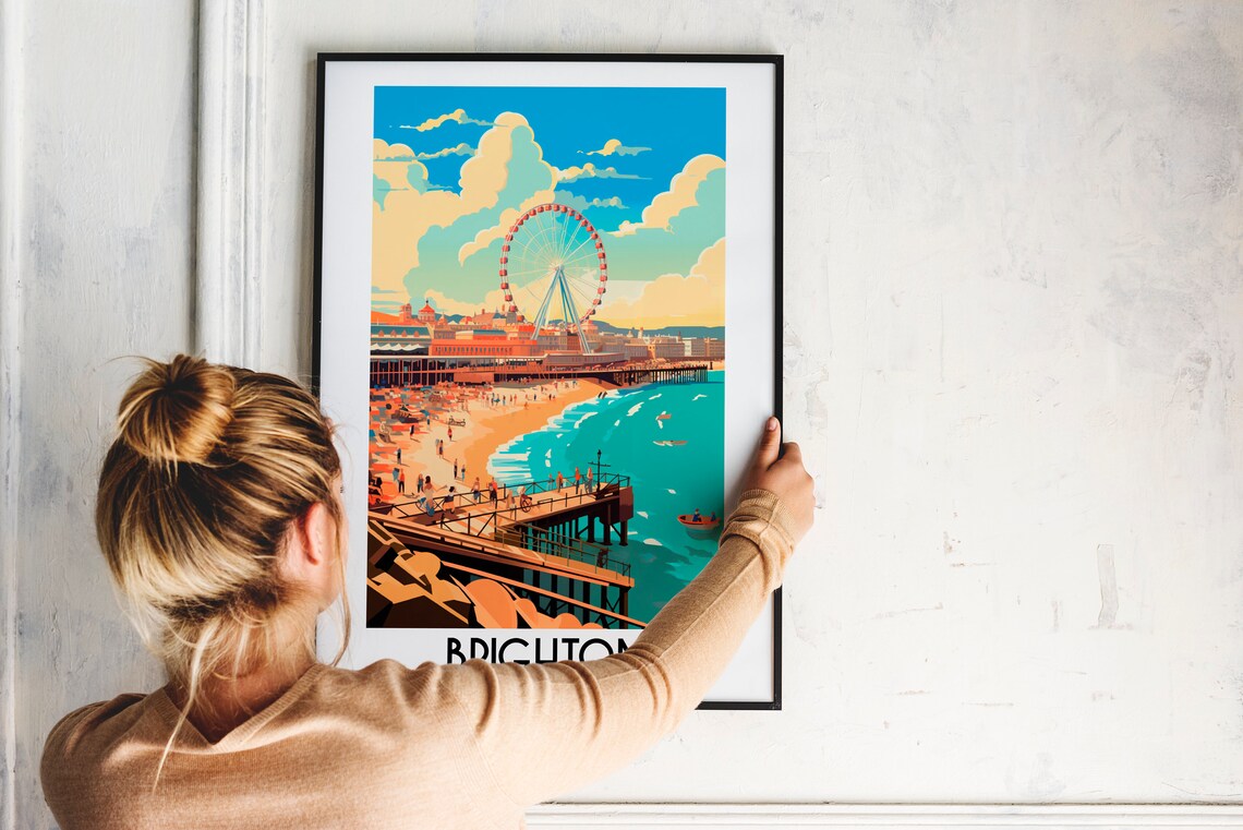 Brighton Palace Pier Ferris Wheel Seaside England Travel Poster - Image 2