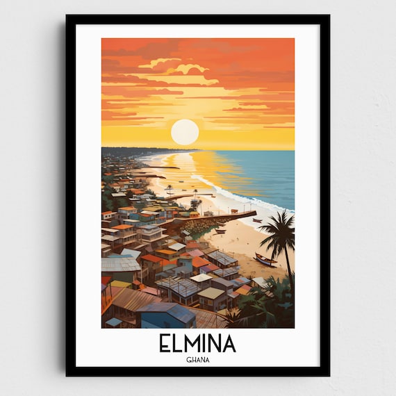 Elmina Travel Wall Art Ghana Painting Gifts Africa Home Decor Prints Posters Handmade Art Ghanaian