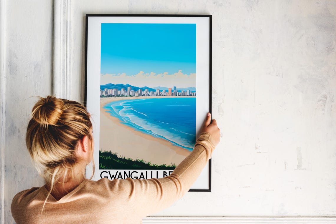 Gwangalli Beach South Korea Busan Sandy Bay Coast Travel Poster - Image 2