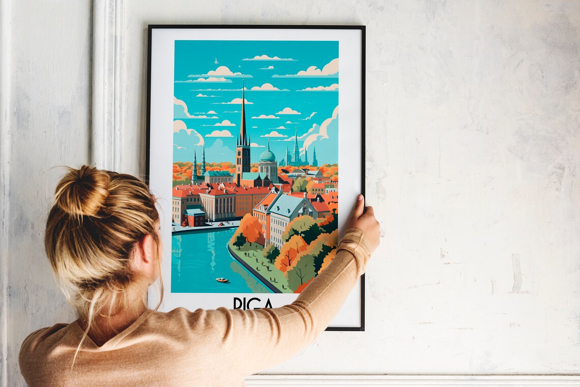 Riga Travel Poster, Latvia Europe Home Decor - Image 2