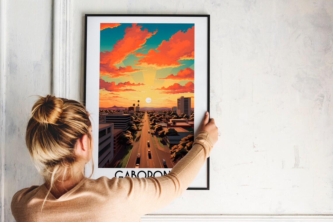 Gaborone Travel Poster, Botswana Africa Home Decor - Image 2