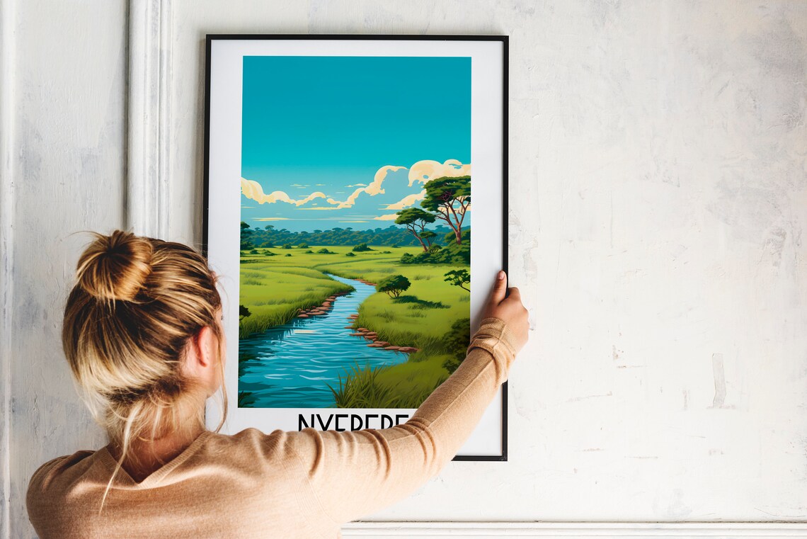 Nyerere National Park Travel Poster, Tanzania Painting - Image 2