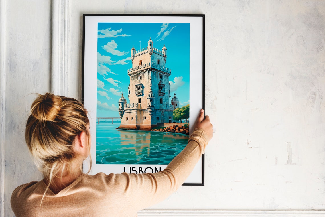 Lisbon Portugal Belem Tower Riverside Landmark Travel Poster - Image 2