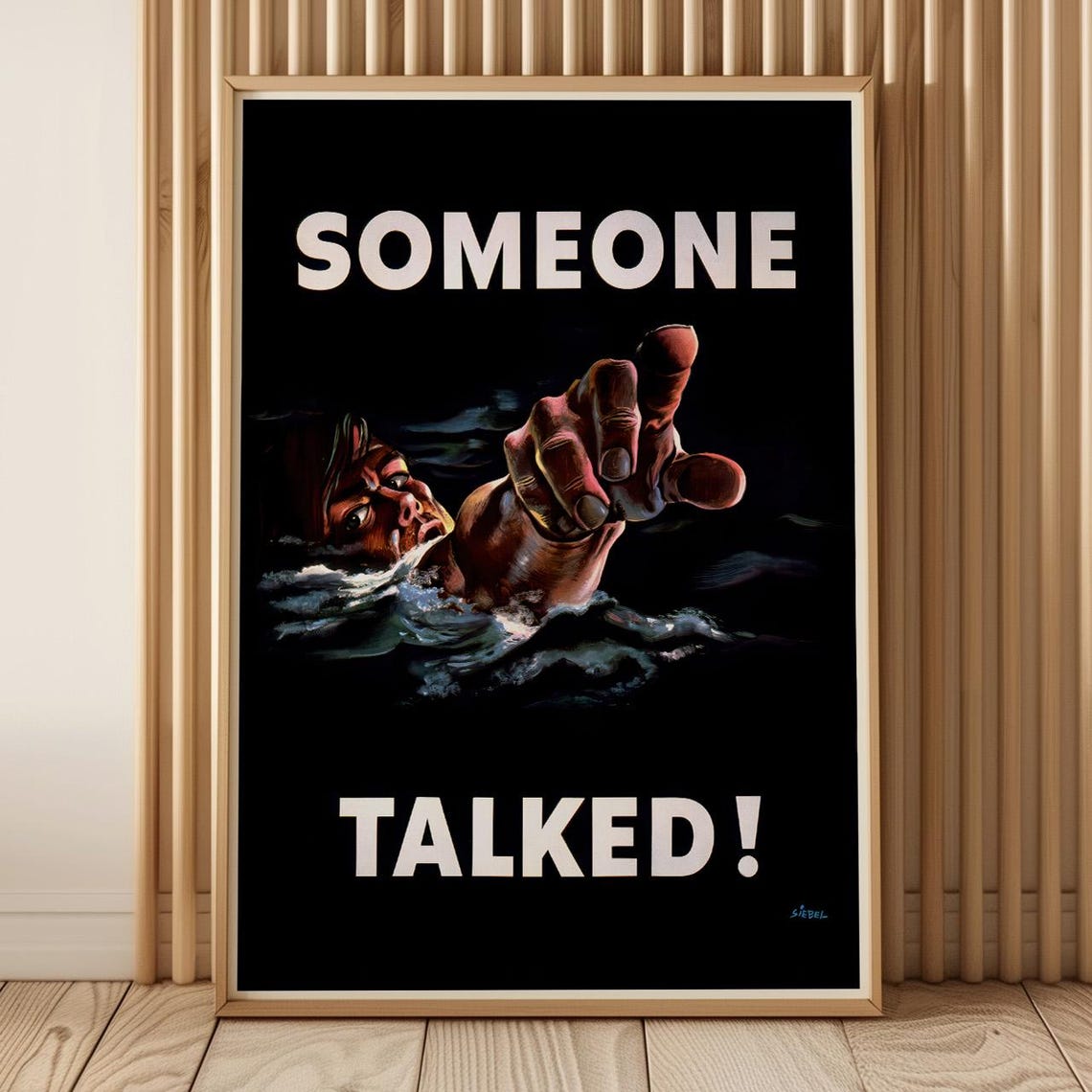 Someone Talked WWII Propaganda Drowning Soldier Vintage War Poster