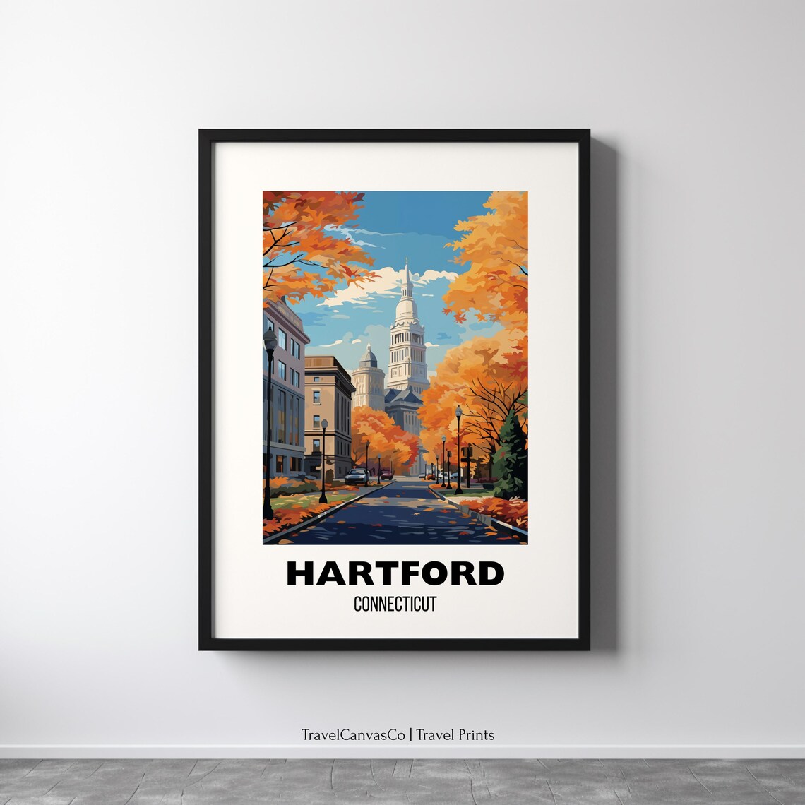 Hartford Connecticut Travel Poster, Home Decor Print