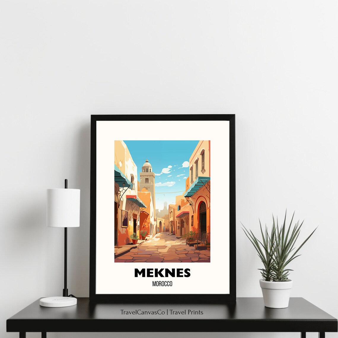 Meknes Morocco Medina Old Town Street Charming Travel Poster - Image 3