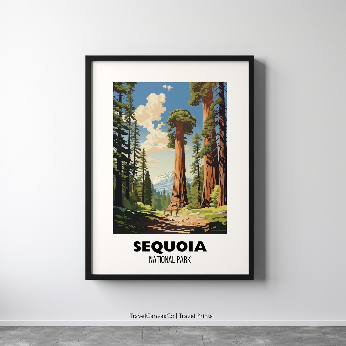 Sequoia National Park California Giant Trees Vintage Travel Poster