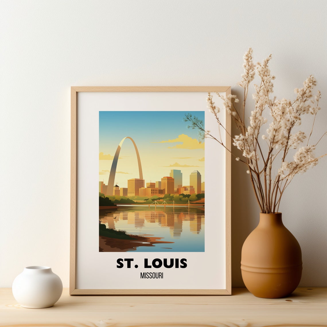 St. Louis Missouri Gateway Arch Sunset Skyline Travel Poster - Image 2