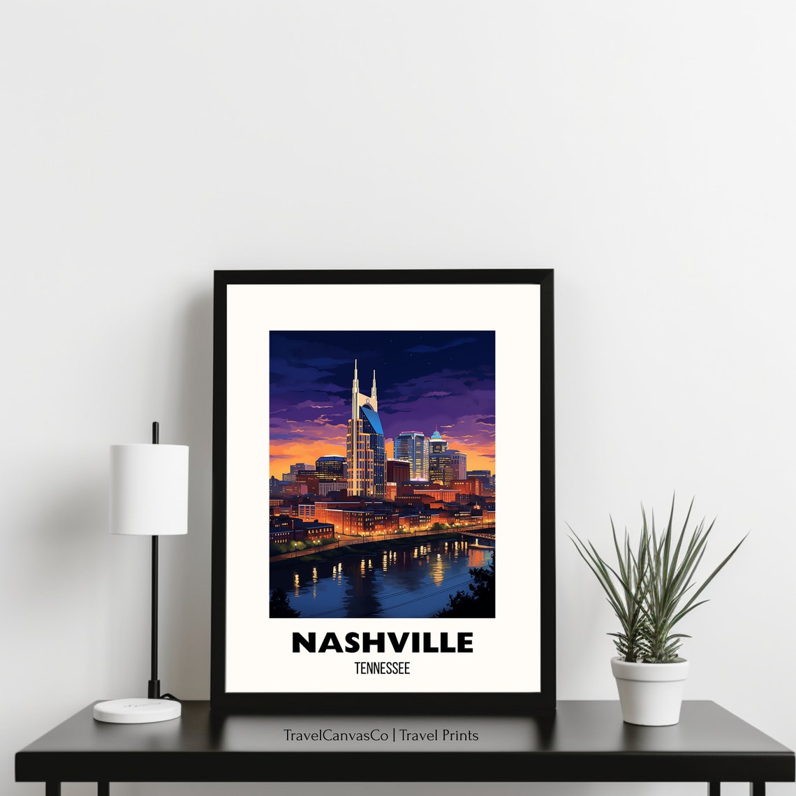 Nashville City Print Wall Art Nashville Travel Poster Artwork Tennessee Travel Gift Tennessee Poster Nashville Gift - Image 3