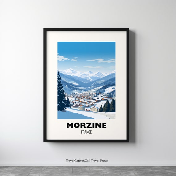 Morzine Travel Poster Wall Art Ski Poster Ski Resort Print France Wall Art Morzine Gift Morzine Print Ski Wall Art
