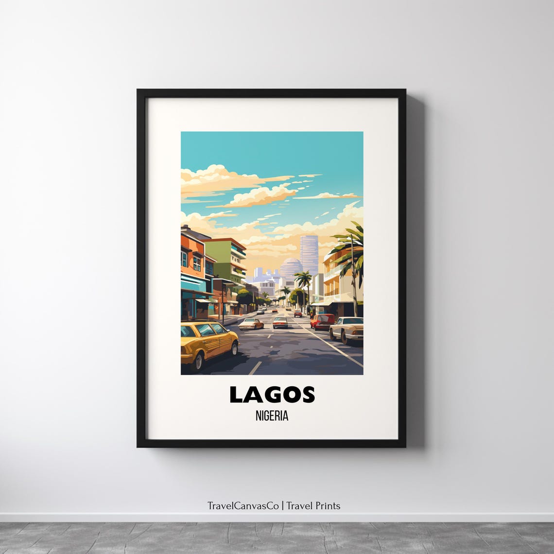 Lagos Travel Poster Wall Art Lagos Nigeria City Art Poster Africa Home Decor Lagos Travel Gift Nigeria Artwork Posters