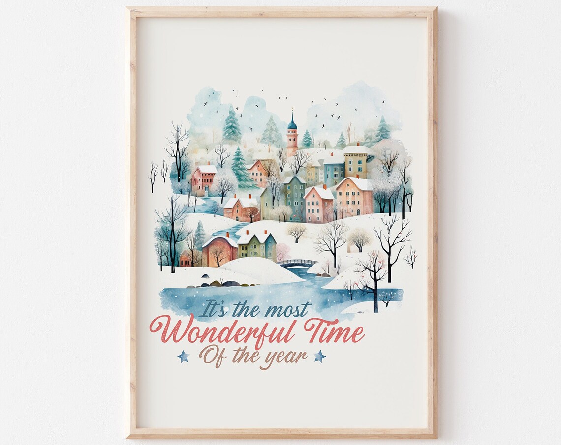 It Is the Most Wonderful Time of the Year Snowy Village Poster