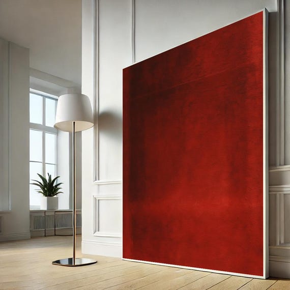 Mark Rothko Red Canvas Wall Art Bold Abstract Living Room Decor Vibrant Modern Gift