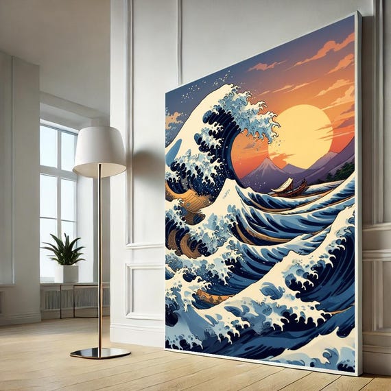 Hokusai Great Wave Canvas Wall Art Stunning Japanese Print For Home Decor Lovers And Ocean Enthusiasts