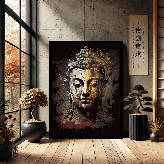 Colorful Buddha Buddhism Canvas Print Painting Wall Art Modern Abstract Home Decor