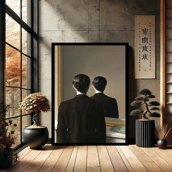 Rene Magritte Reproduced Canvas Wall Art Modern Print Painting Abstract Decor For Home