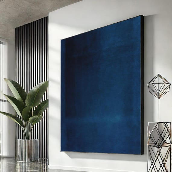 Mark Rothko Deep Blue Canvas Wall Art Print Abstract Modern Minimalist Painting For Living Room Decor