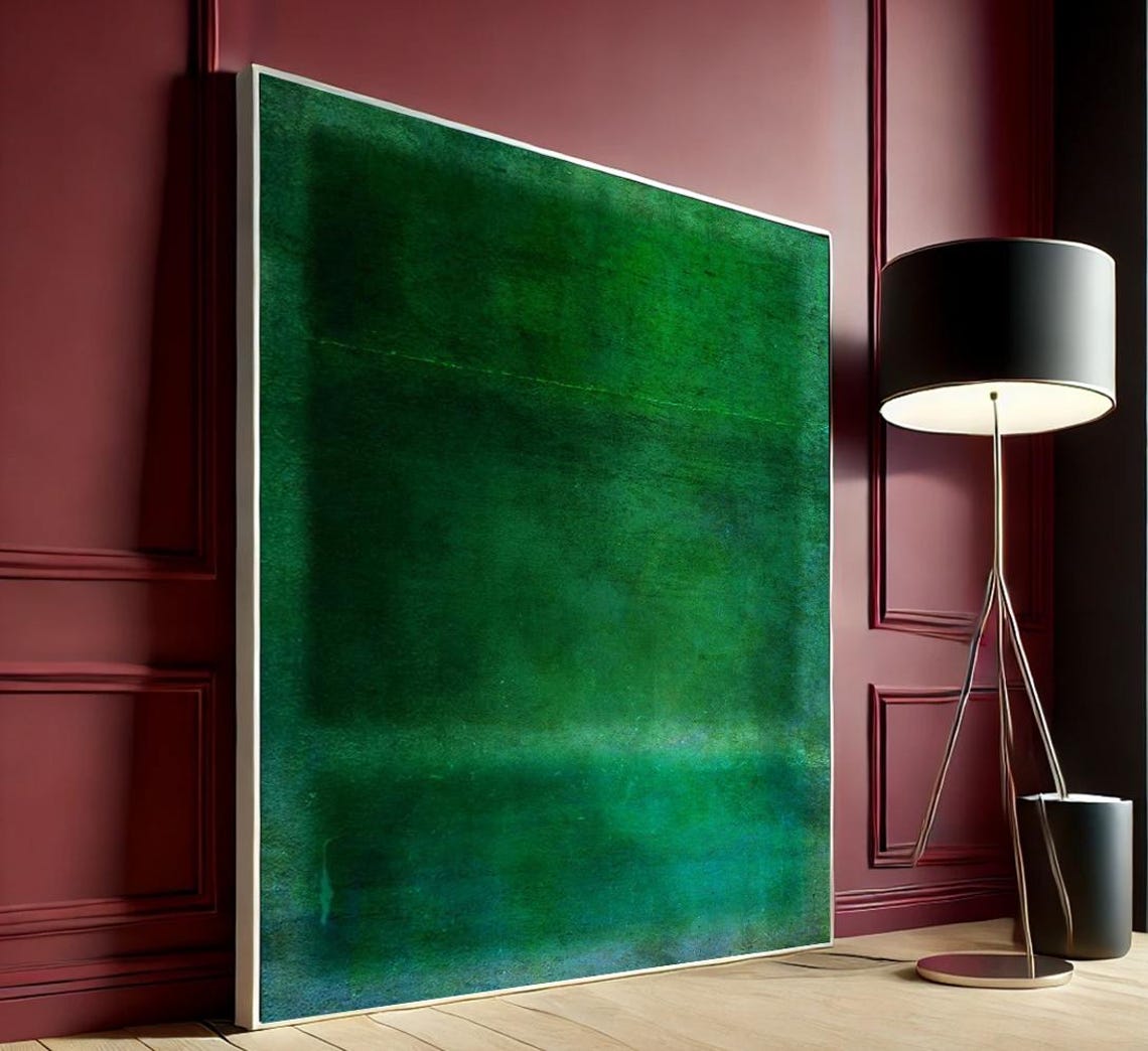Green Mark Rothko Canvas Art Minimalist Abstract Wall Decor For Contemporary Interiors Home Design