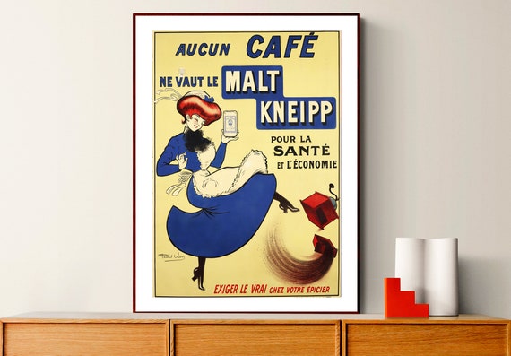 Aucun Cafe Ne Vaut Le Malt Kneipp Vintage Fooddrink Poster Retro Poster Coffee Poster Gift Idea Wall Decor