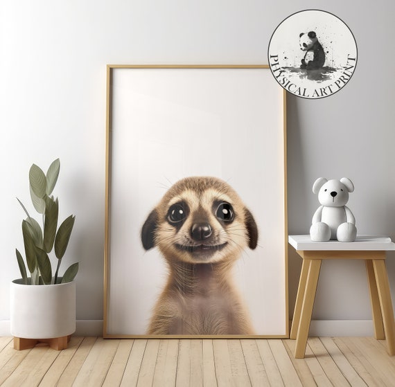 Baby Meerkat Wall Art Physical Print Animal Illustration Nursery Decor Infant Matte Poster