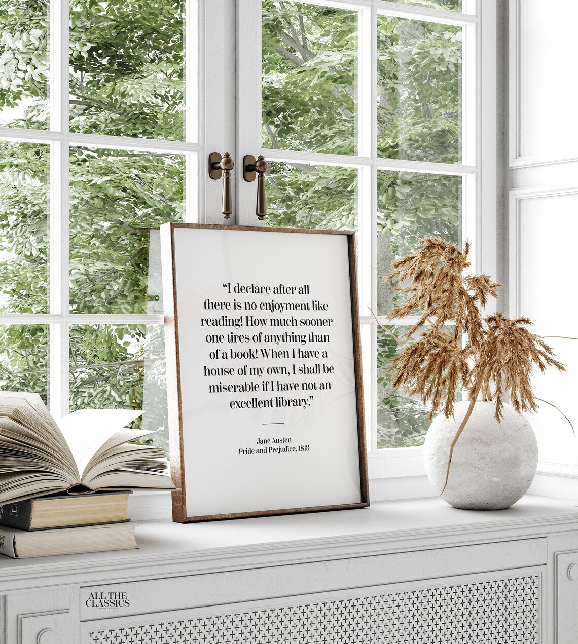 Jane Austen Pride And Prejudice Reading Enjoyment Library Quote Art Poster - Image 2