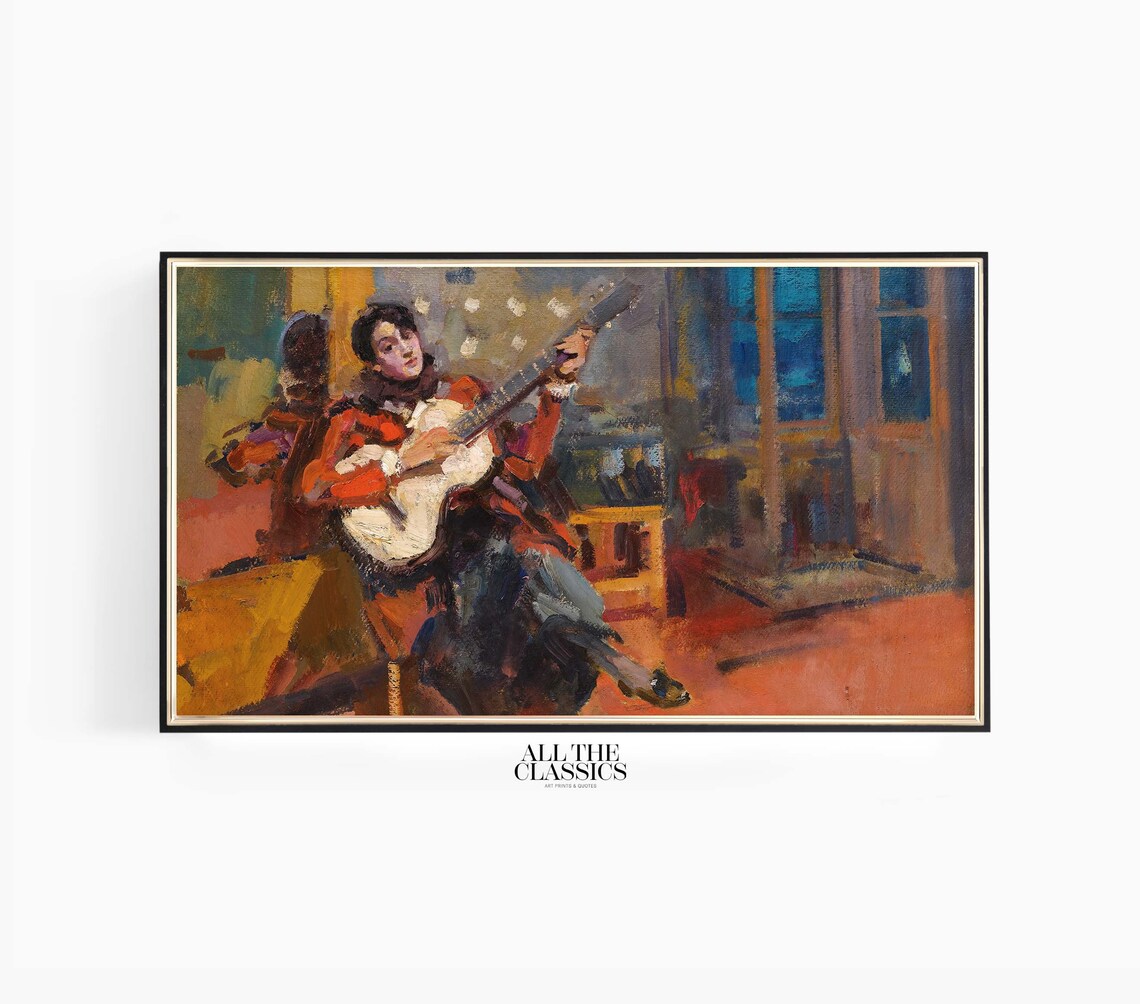 Konstantin Korovin The Guitar Player Vibrant Musician Portrait Art Poster
