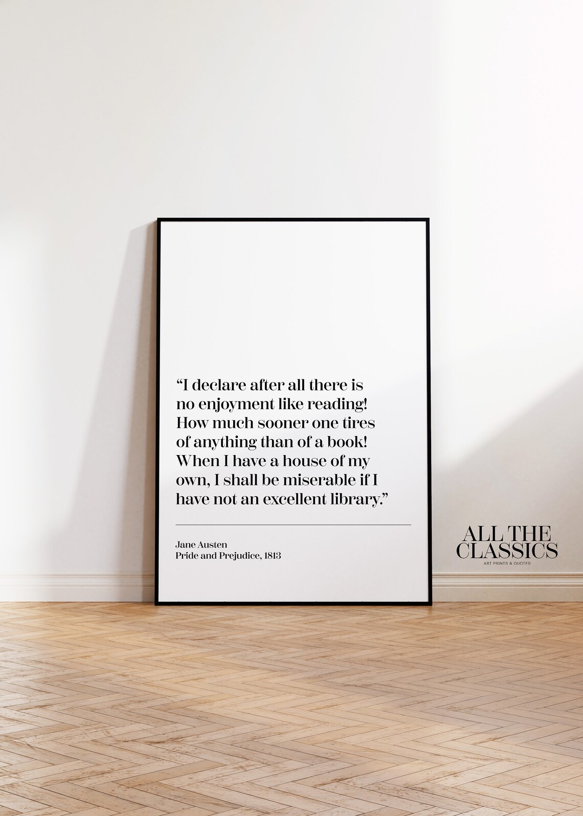 Jane Austen Excellent Library Quote from Pride and Prejudice Poster - Image 3