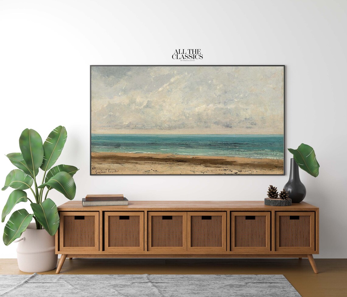 Gustave Courbet Beach Scene Turquoise Sea Realist Art Poster - Image 2