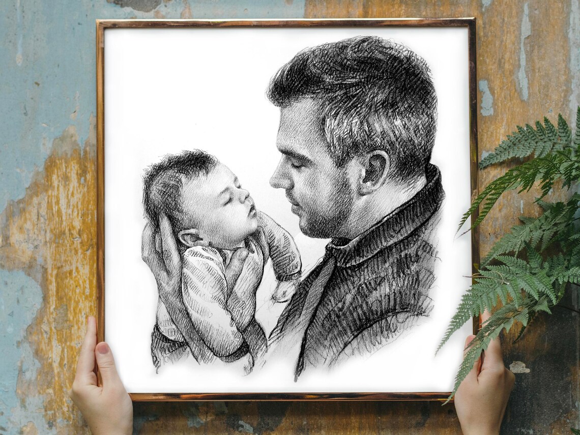 Christmas Gift Certificate, Custom Charcoal Drawing - Image 3