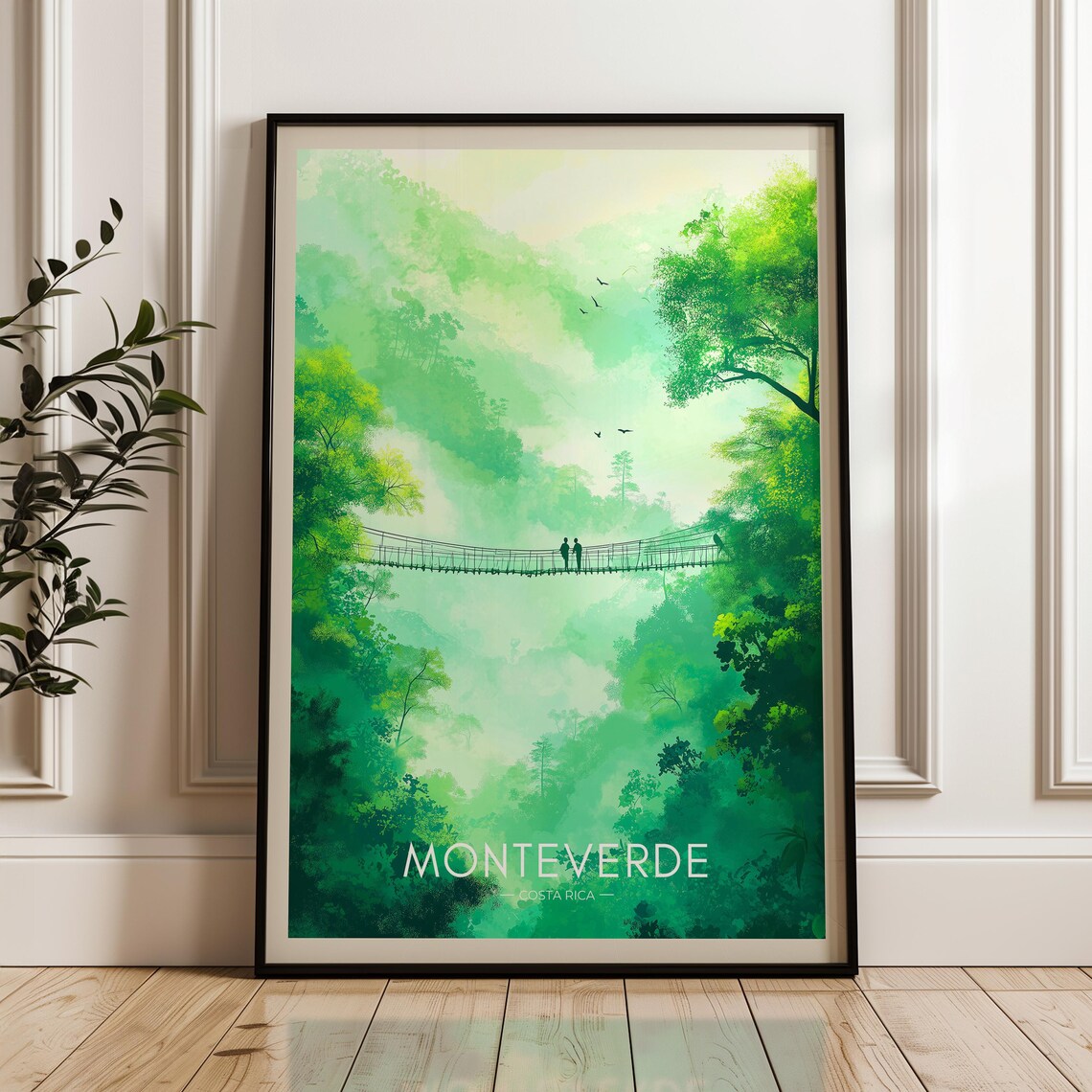 Monteverde Costa Rica Travel Poster, Cloud Forest