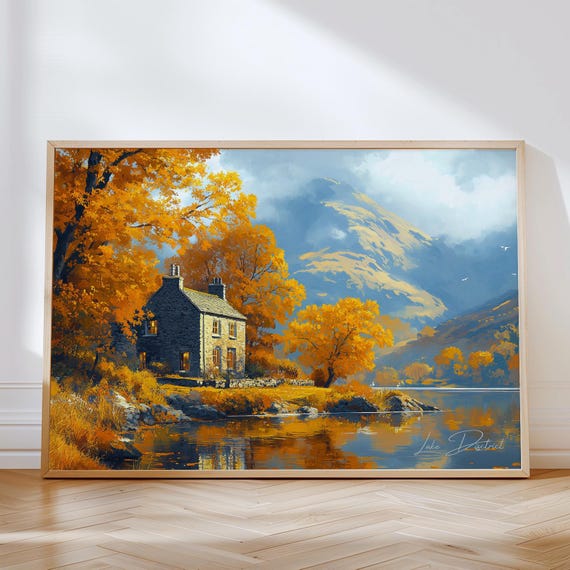 Lake District Horizontal Travel Poster, England