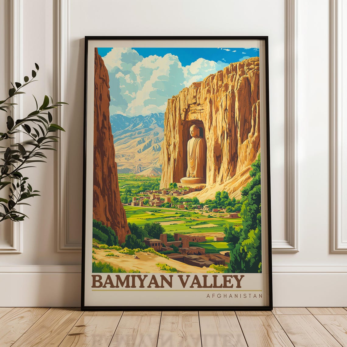 Bamiyan Valley Giant Buddha Carved in the Cliff Afghanistan Poster